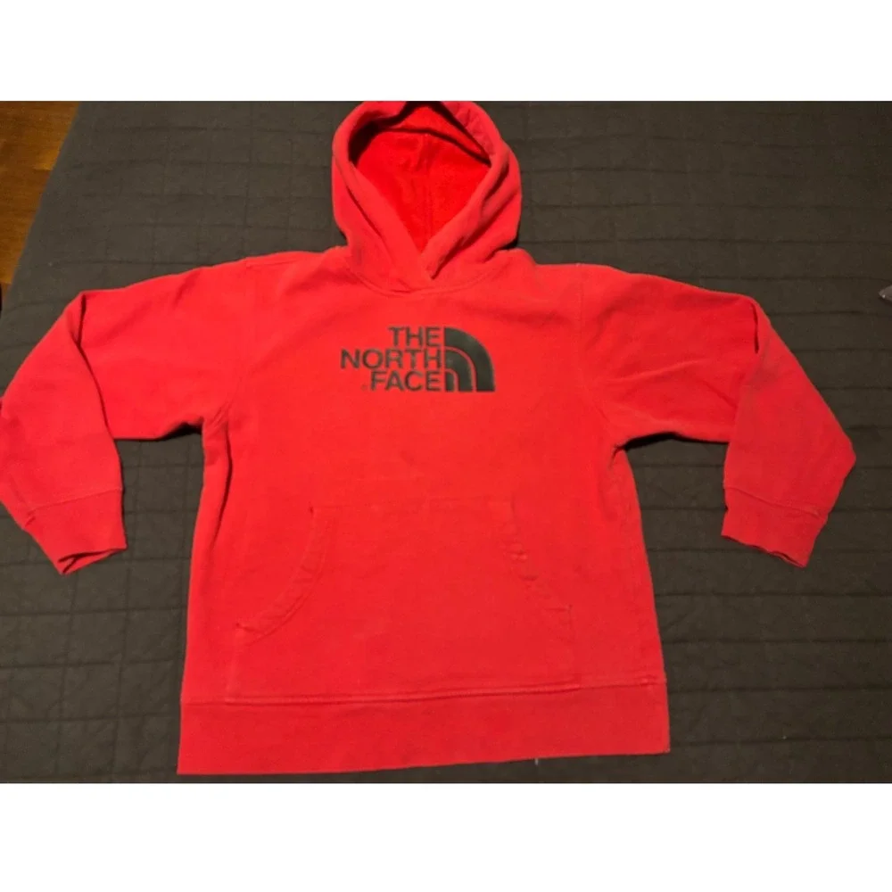 The North Face Hoodie Sweatshirt‎ Red Pullover Casual Youth Kids